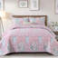 Ensemble de courtepointe rayée 3 pièces, couvre-lit léger en microfibre douce, couvre-lit réversible toutes saisons-124565400-124565385