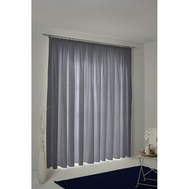 Salguero Pencil Pleat Opaque Curtain, Dark Blue, 145cm Width x 245cm Drop