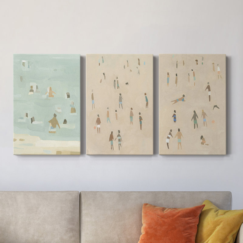Summer Daydream II - ensemble de 3 peintures sur toile tendue, H 36 po x l 72 po x P 1 po