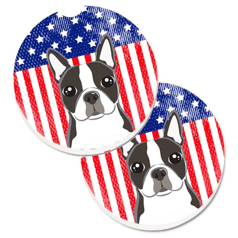 Sous-verre american flag, Boston-terrier