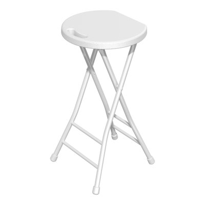Bar Stools, Portable Folding Bar Stools with Double Cross Bars, Heavy-Duty Plastic Seat & Metal Frame for Kitchen, Dorm & Small Spaces