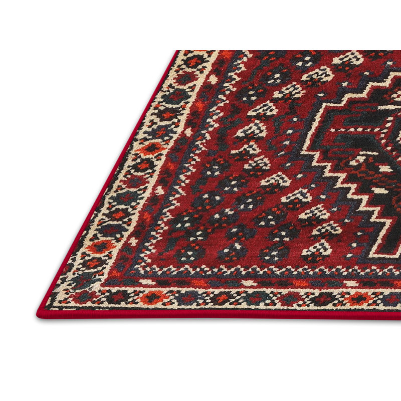 Tapis jaune clair/marron/noir Mcenroe, Rectangle 5 pi x 7 pi