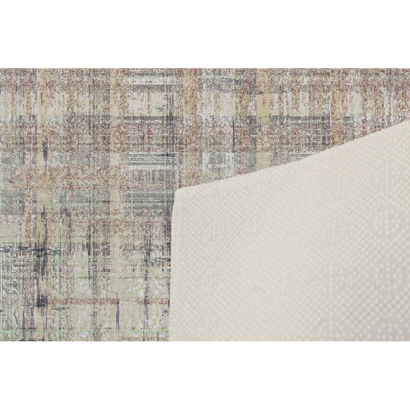 Tapis tissé élégant (4 x 6 pi), 100% polyester, d'une hauteur de poils de 0,4 po | Antibactérien, antidérapant sous la surface | Lavable à la machine, impression numérique 3D | Parfait pour le salon, la chambre à coucher et la décoration intérieure