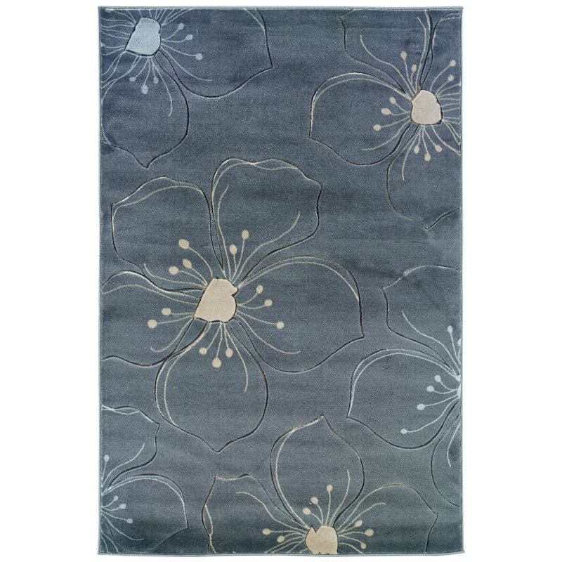 Tapis gris / sable Carlee, Rectangulaire 5 pi x 7 pi 7 po