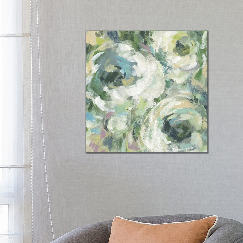 Sage And Lavender Peonies II Light by Silvia Vassileva - Gallery-Wrapped Canvas Giclée on Canvas, Canvas