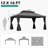 Outdoor Patio Metal Frame Gray Wood Grain Resin Roof Gazebo with Privacy Curtain Mosquito Netting-121781435-118232583