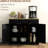 Distressed Black Side Cabinet - Solid Wood Countertop, 3 Drawers, Doors, Adjustable Shelf Versatile Home Storage Magnificent