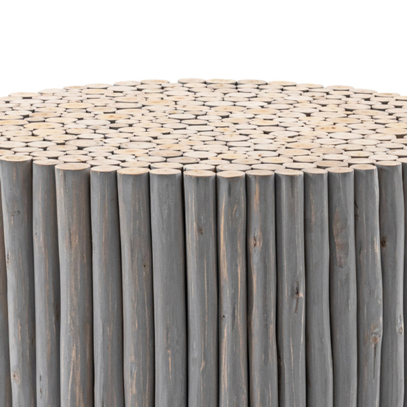 Table basse en bois massif Celenne, Gris
