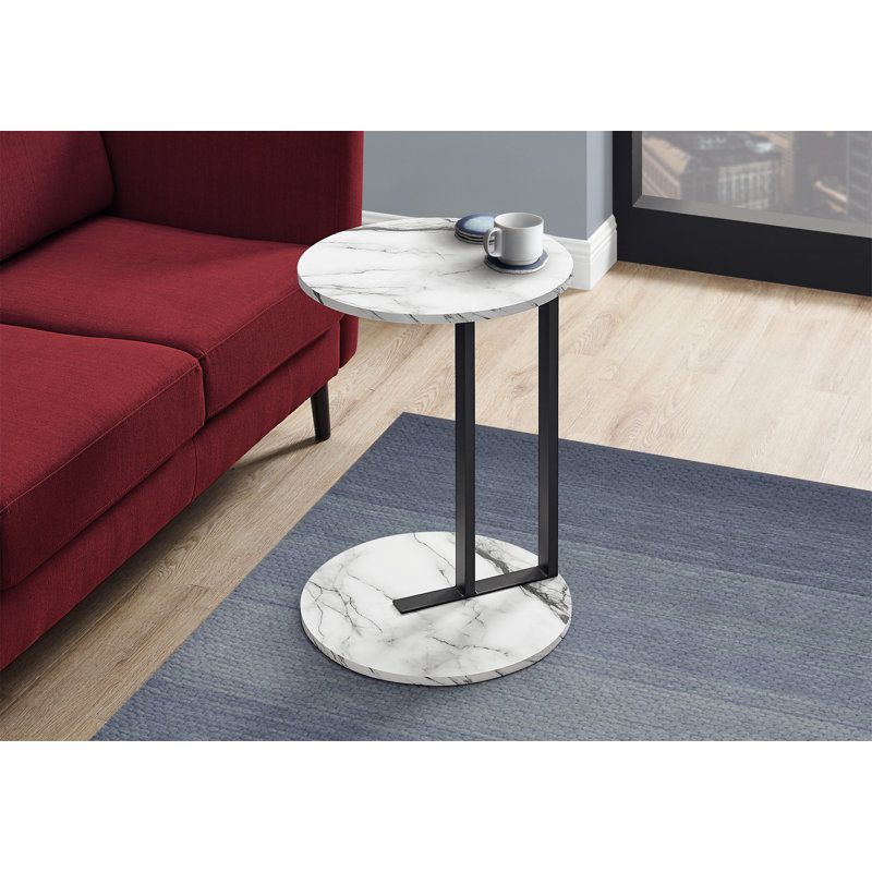 Alexandros End Table, Modern Decorative 23.75'' H Side Table with Faux Marble Table Top for Any Room