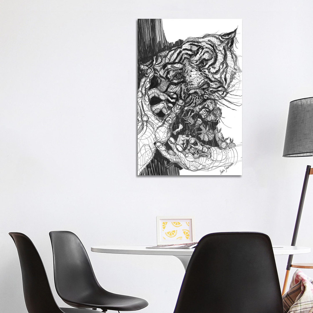 Tiger Zeichnung und Grafik von Maria Susarenko - Galerie-verpackte Leinwand Giclée