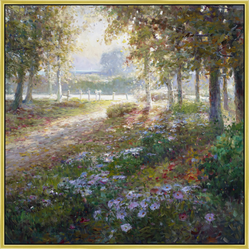 Autumn Morning Walk Print, 26" H x 26" W, Gold