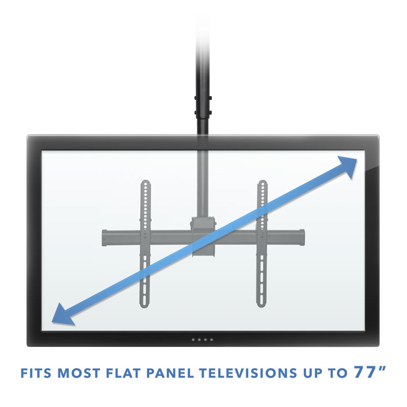 Mount-It! Full Motion Height Adjustable Ceiling TV Mount Bracket | Fits 32 - 77 Inch Flat Panel TVs