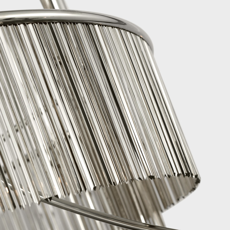 Sutton 50" Three Tier Chandelier, Polished Nickel