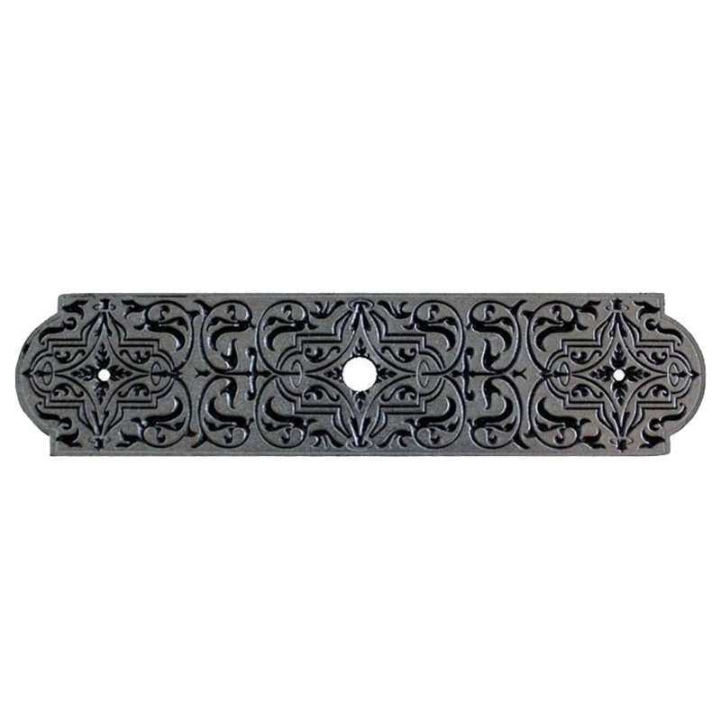Olde World Metal Knob Backplate, Brilliant Pewter