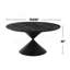 Table de salle à manger à piédestal 59 po ronde avec base en sablier, noir ébène-2094578061