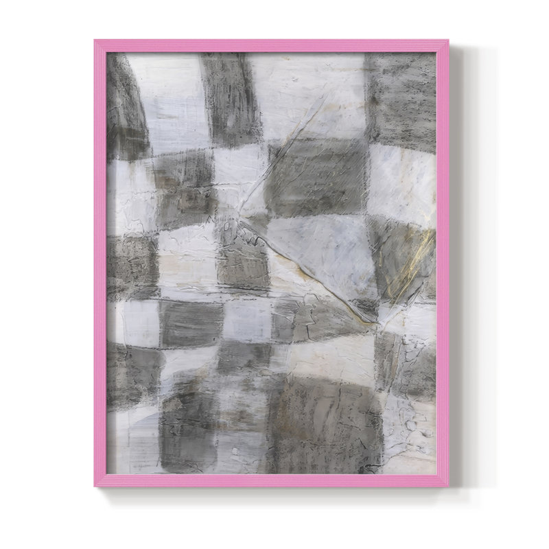 «Rustic Textile II», reproduction encadrée - bois massif, H 11 po x l 9 po, Rose