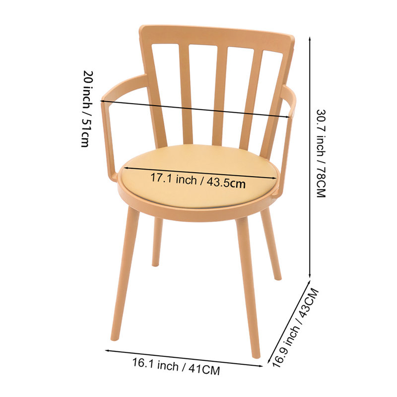 40cm H Full Back Armchair in Orange