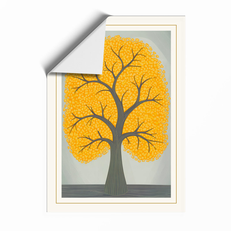Golden Tree Minimalist - Print, Unframed, A4 - 29.7 x 21.0 cm