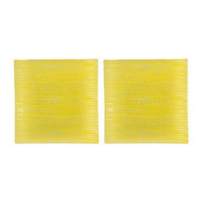 Glass Dinnerware 7.75" x 7.75" Square  Glass Plate (Set of 2)
