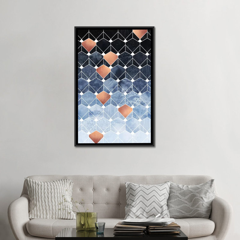 « cuivre diamants, rectangulaire » par elisabeth fredriksson, impression sur toile tendue, H 60 po x l 40po x P 1,5 po