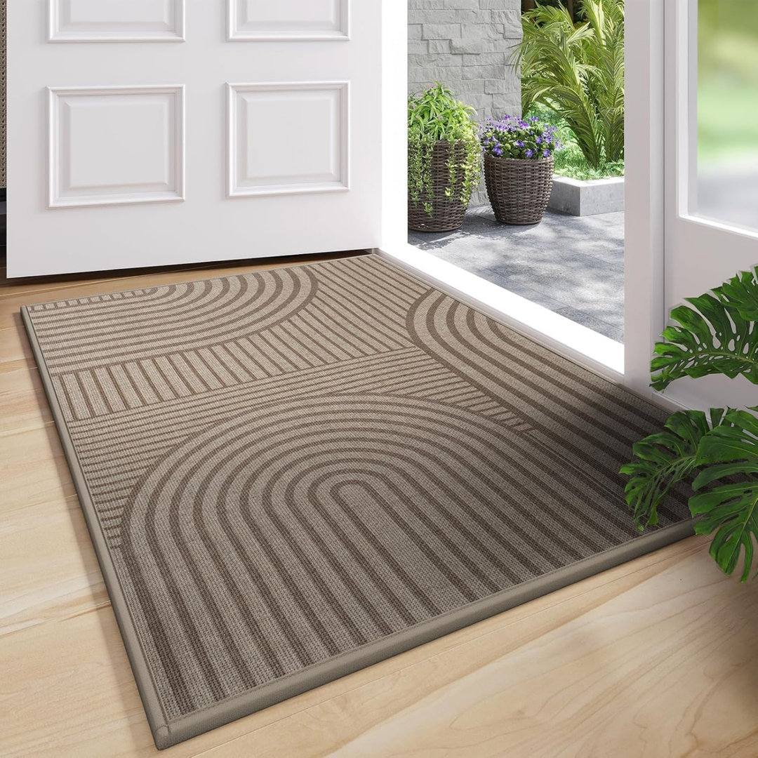 Brown Front Door Mat 80 x 120 cm, Absorbent Dirt Resist Non Slip Indoor Doormat