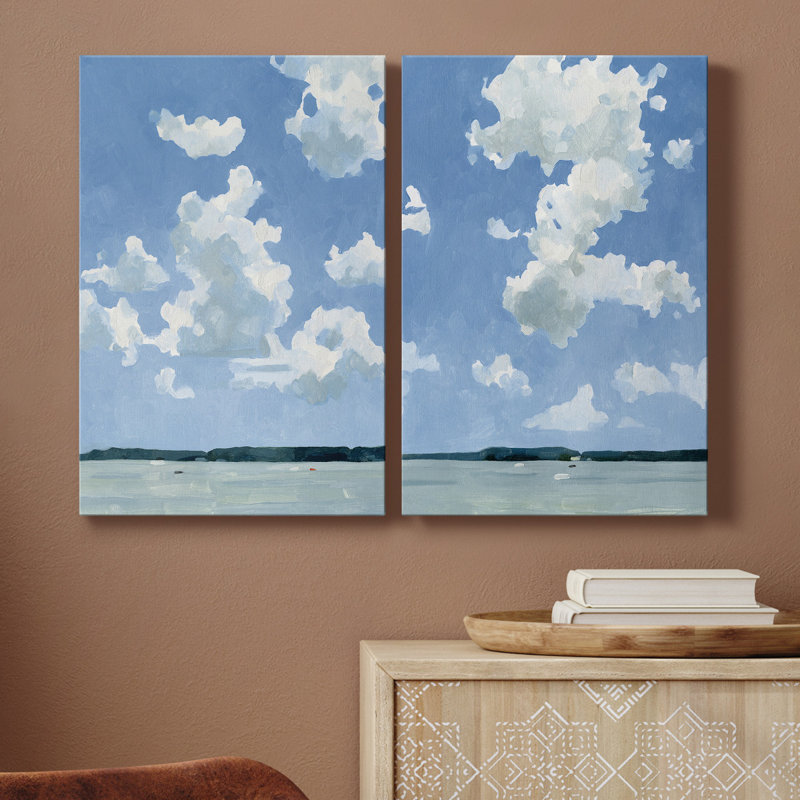«Juillet Lakeside I», toile tendue avec châssis de qualité supérieure - prête à être accrochée, H 12 po x l 16 po x P 1 po