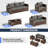 5-Pieces Wide Armrest Outdoor Sectional Rattan Conversation Set with Storage Table.-1742763508