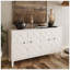 Armoire d'appoint chic en bois à 4 portes avec tablettes réglables, idéale pour le rangement et la décoration dans diverses pièces
