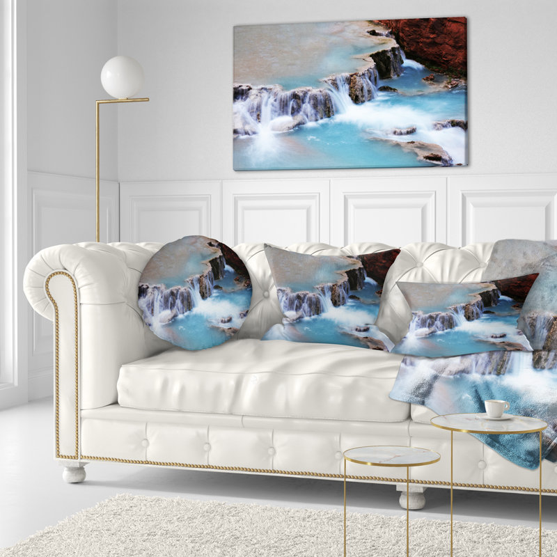 Coussin décoratif magnifique "Blue Water Cascade - Sea & Shore"
