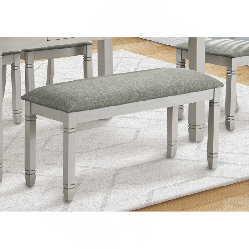 Banc, 41 po rectangulaire, cuisine, salle à manger, entrée, chambre à coucher, revêtement, bois, bois massif, tissu d'aspect lin, transitionnel