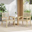 Ensemble de 2 fauteuils d'extérieur en osier et bois d'acacia, multicolores et brun clair