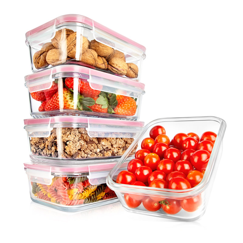 30oz. Glass Food Storage Container, Red