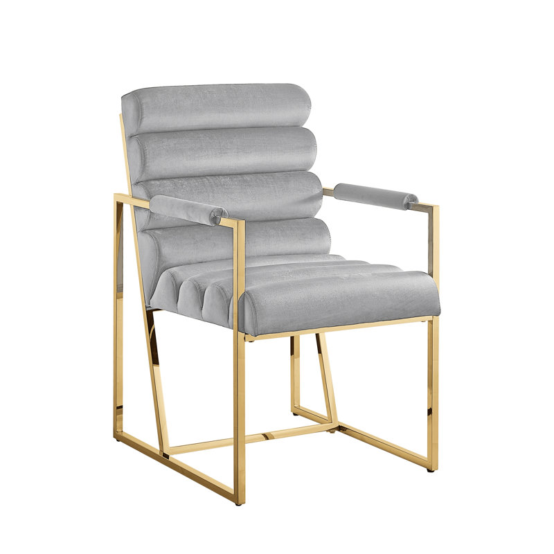 Fauteuil Khole, gris, Or