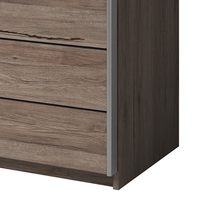 Gundelinda 2 Door Manufactured Wood Wardrobe, H210 x W200 x D61cm, Middle Mirror