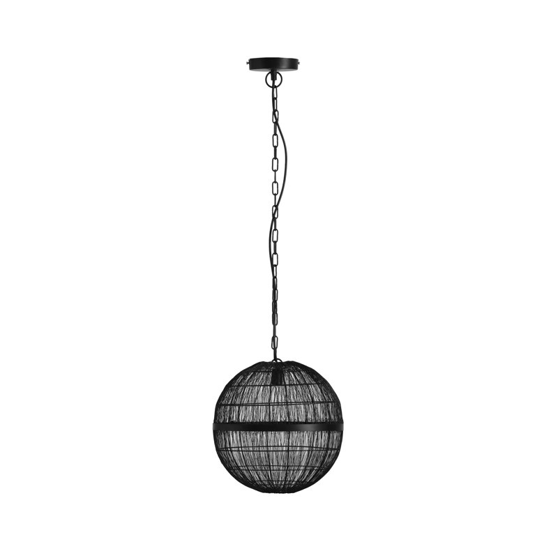Qulin Single Pendant Light, 1 Light, 120cm x 30cm x 30cm, Black