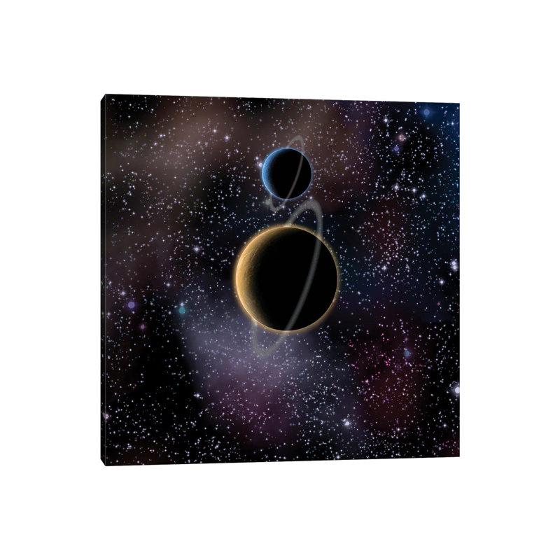 Planets in Space 1 Piece Wrapped Canvas Wall Art, 45.72 cm H x 45.72 cm W x 3.175 cm D