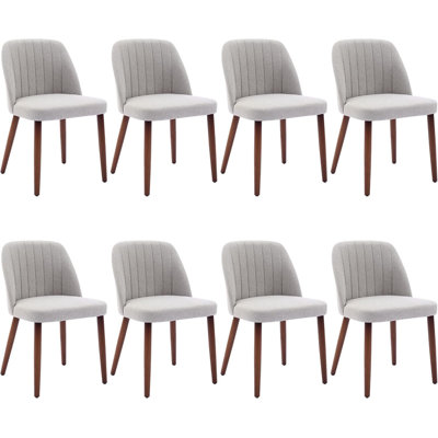 Ensemble de chaises de salle à manger en bois avec chaises rembourrées en tissu et siège rembourré en 2/4/6/8