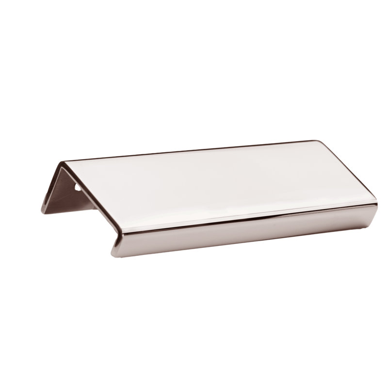 Modern Cabinet Finger Edge Pull, Polished Stainless Steel, 11 13/16"