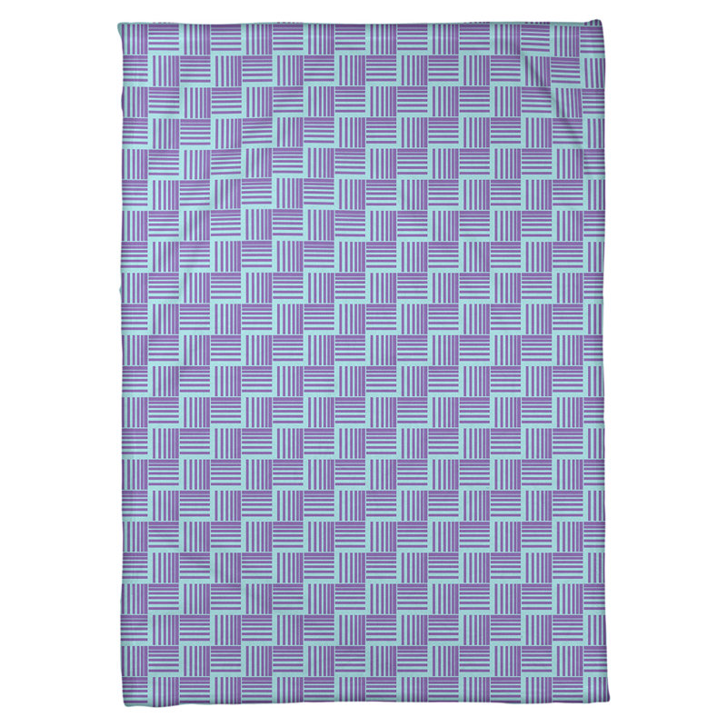 Couverture polaire à rayures classic basketweave, l 60 po x L 80 po, Sarcelle / Mauve