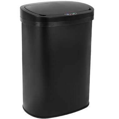 Plastic 13 Gallon Touch Top Trash Can BestOffice Color: Blue