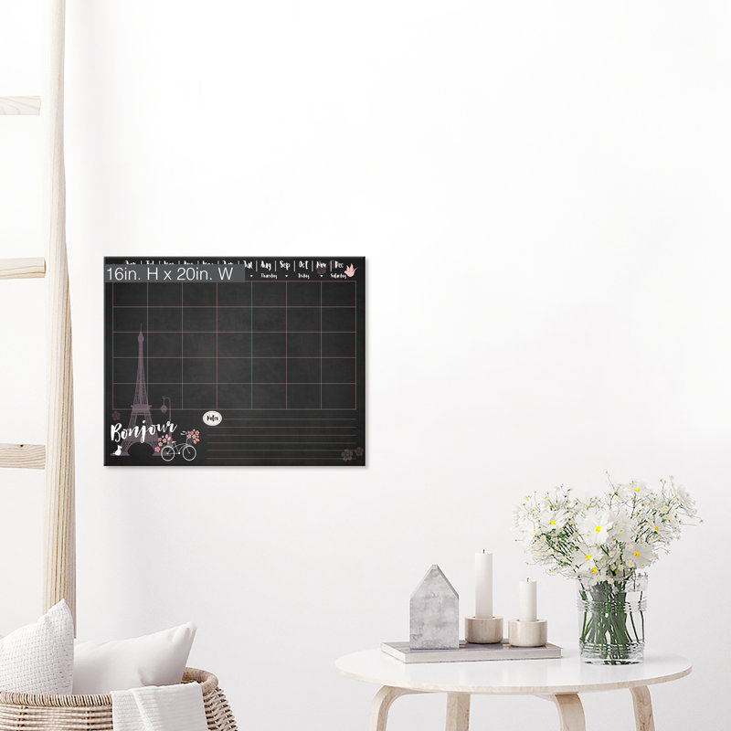 Tableau effaçable à sec mural «Bonjour», H 16 po x l 20 po x P 0,75 po