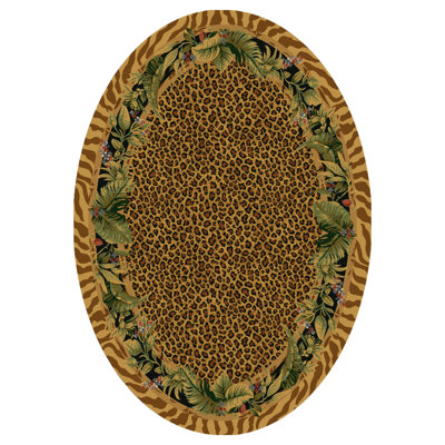 Alminus Jungle Safari Topaz Animal Print Area Rug
