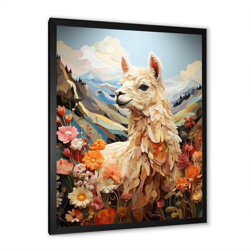 Hunayda Alpacas Alpaca Après-midi, Cadre simple noir, H 20 po x l 12 po x P 1 po