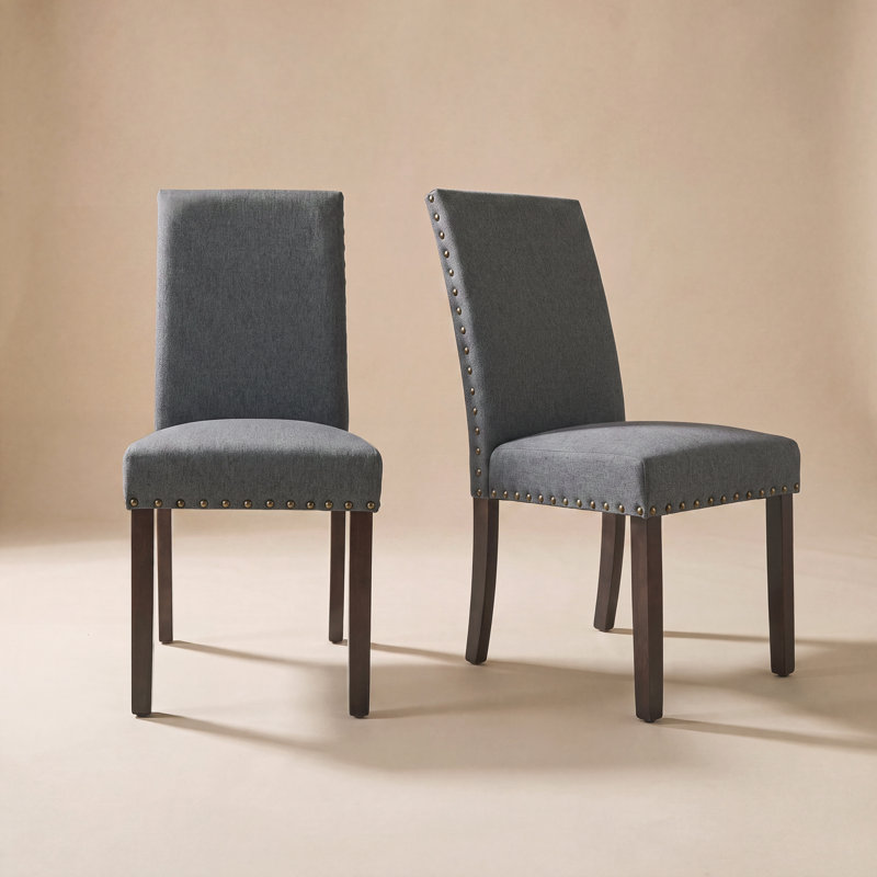 Chaise de salle à manger en lin Bontrager H 20 po - Chaise d'appoint rembourrée Parsons, Gris