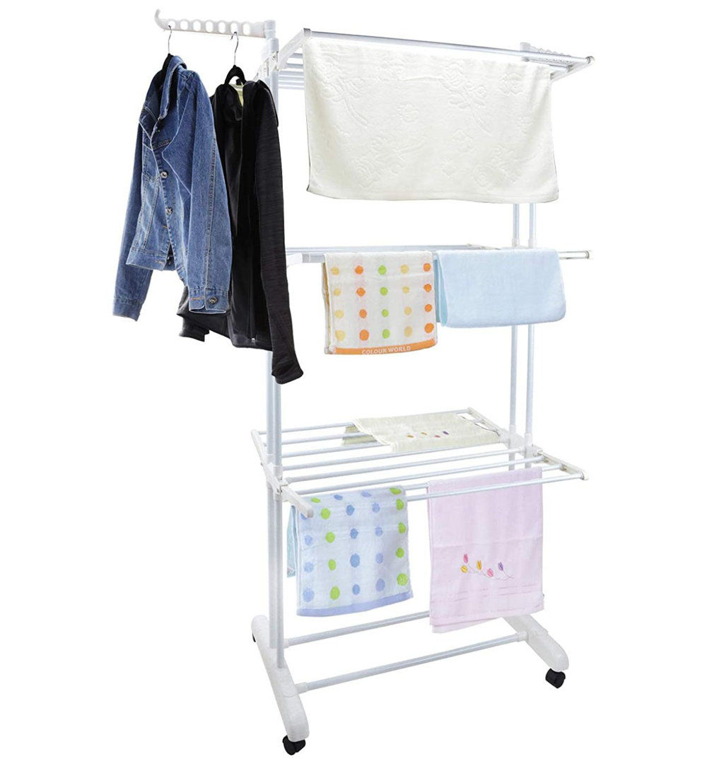 Airer 3 Tier Foldable Laundry Drying 172cm Clothes Line Pole
