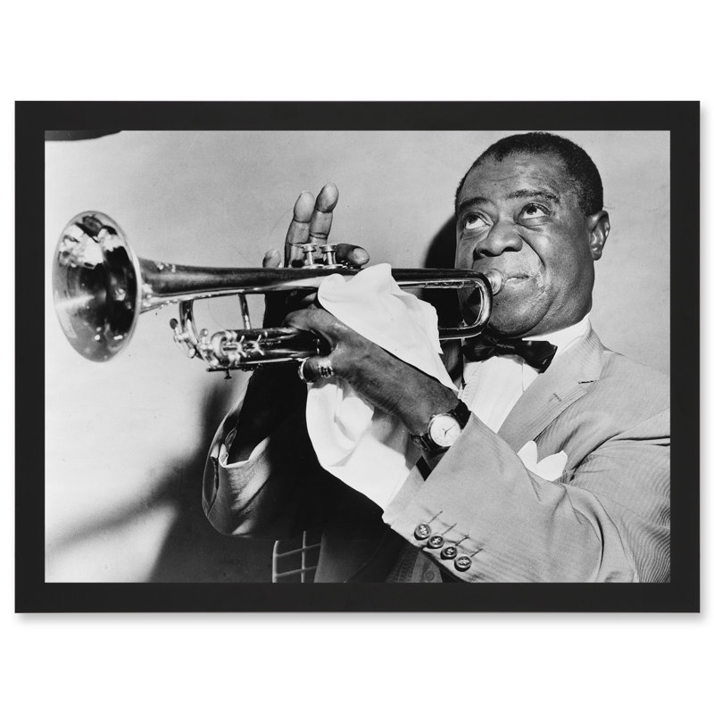 Photo Music Jazz Louis Armstrong Playing Trumpet - Single Picture Frame Print