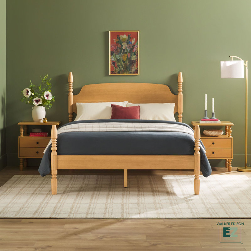 Lit 3 pièces Vivienne avec 2 tiroirs Edison, Grand, Naturel