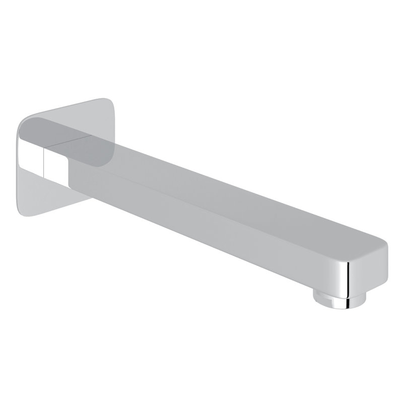 Quartile Wall Mount Tub Spout, Polished Chrome