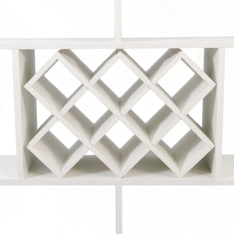 Large Wall Mounted 3 Tier Rustic Bottle Wine Rack, White