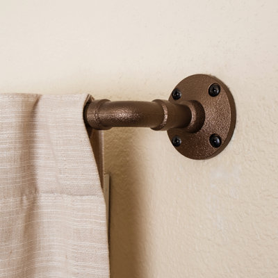 Pryer Metal Adjustable Single Curtain Rod